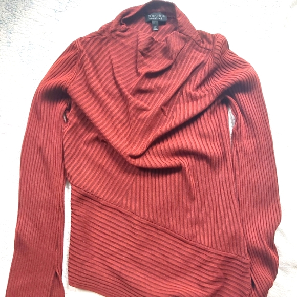 Top Shop Sweater Burnt Orange Color Med Bell Sleeve... New and Unworn - Picture 7 of 8